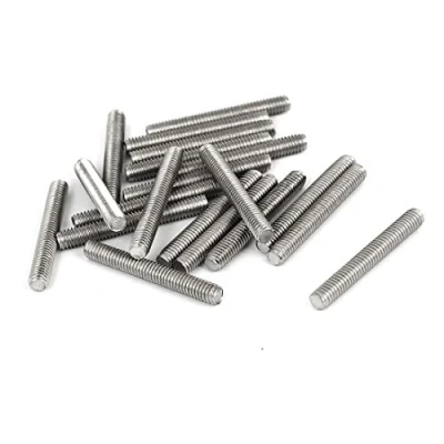 Imagen de sourcing map Varilla Roscada Macho Bares Tono Plateado M4 X 30mm Totalmente De Acero Inoxidable 304 20 Pcs