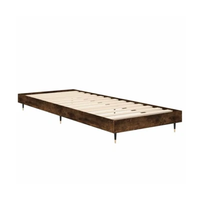 Imagen de vidaXL Estructura Cama sin colchón Madera Roble Ahumado 75x190 cm, Muebles de Dormitorio, Individual, armazón Cama,