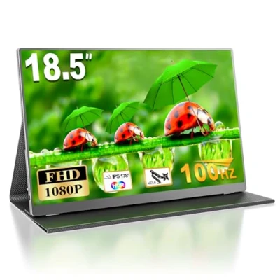 Imagen de MOMODS Monitor Portatil, 18.5 Pulgadas 100Hz de Juego Portátil, IPS 1080P FHD Pantalla Portatil con VESA Mini HDMI/USB C, para Computadora Portátil Teléfono PS5 Xbox