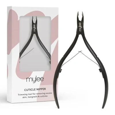 Imagen de Mylee Alicates para cutículas: profesional, elegante, negro mate, acero inoxidable, calidad de salón belleza, corte precisión y eliminación eficaz cutículas rebeldes, uñas postizas