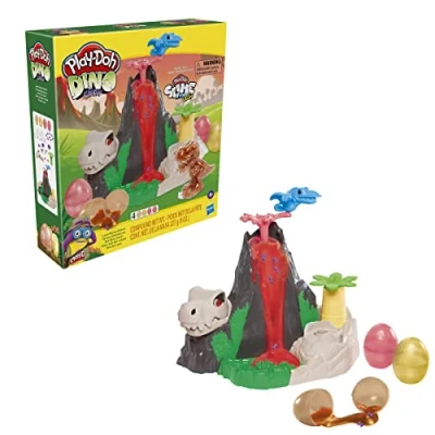 Imagen de Play Doh Volcán Isla Lava Bones con masa HydroGlitz de Slime Habsro F1500RC0
