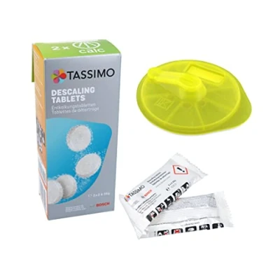 Imagen de DL pro Disco de limpieza + pastillas descalcificadoras para Bosch Siemens 576836 00576836 311909 00311909 máquina cápsulas Tassimo café cafetera automática