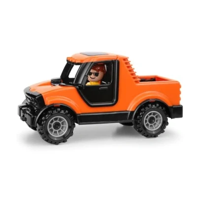 Imagen de Lena® Truckies Pick up 20 cm, Cabina del Conductor abatible, con Enganche de Remolque y Figura Juego, a Partir 2 años