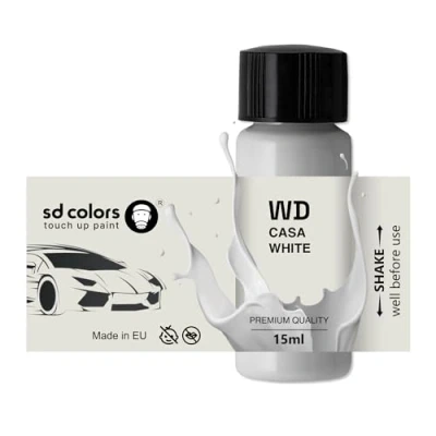 Imagen de SD COLORS CASA White WD Pintura de retoque (15 ML, para reparación rayones, código color, CASA, blanco (sólo pintar)