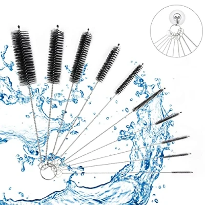 Imagen de Vicloon 10 Piezas Conjunto Botella de Limpieza Cepillos, Nylon Cepillos Botella, Cepillo Limpia Botellas Tubo del Sistema para Pajita, Copa