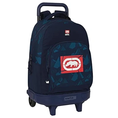 Imagen de Safta ECKO UNLTD. Peaks Mochila Grande con Ruedas, Compacta, Extraíble, Ideal para Niños de Diferentes Edades, Cómoda y Versátil, Calidad Resistencia, 33x22x45 cm, Color Azul marino