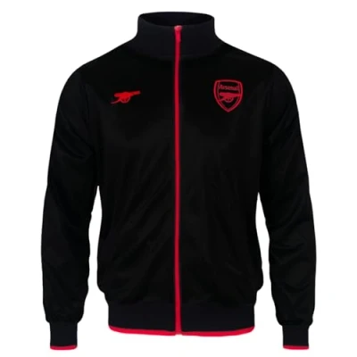 Imagen de Arsenal FC Chaqueta de Entrenamiento Oficial para Hombre Estilo Retro Negro Small