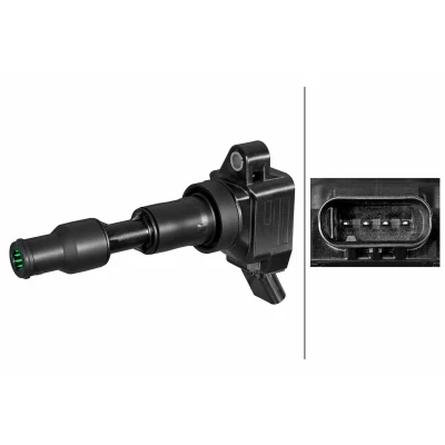 Imagen de HELLA 5DA 358 290 291 Bobina de encendido 4polos cavidad bujía