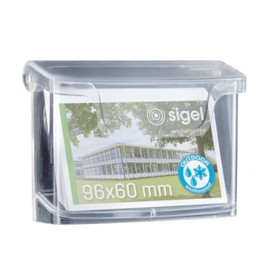 Imagen de Sigel LH326 Tarjetero para exterior, de puerta o pared, acrilico resistente a UV, 60 tarjetas, 1 ud