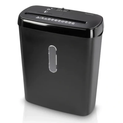 Imagen de Destructora de papel Hama S8CD, 11 l, 70 dB, Tritura 8 hojas DIN A4, Cortes 6 mm, Negro
