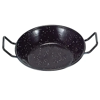 Imagen de GARCIMA 5020005 Sartén Doble Honda con Asas Esmaltada 22 cm, Metal, Negro