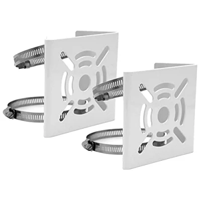 Imagen de WiTi soporte de poste vertical universal para cámara seguridad, esquina montaje metal sólido con bucles, adecuado cámaras CCTV (2pack tamaño pequeño)