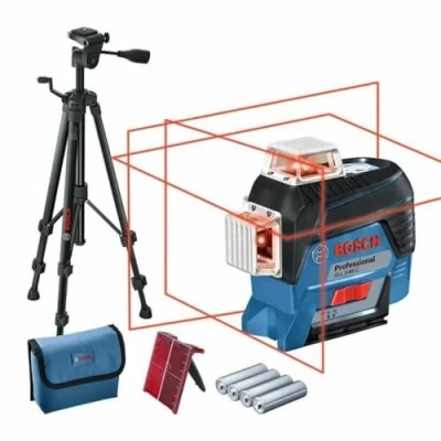 Imagen de Bosch Professional Nivel Láser GLL 3 80 C (láser rojo, interior, conexión Bluetooth, alcance hasta 30 m, 4 pilas AA, trípode BT 150, en caja)