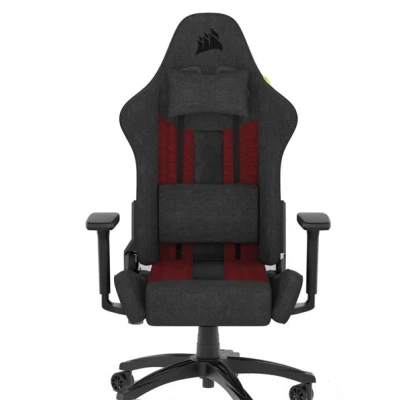 Imagen de Silla gaming Corsair TC100 Relaxed, Transpirable, Reposabrazos 2D, Inclinación 160, Rojo y carbón