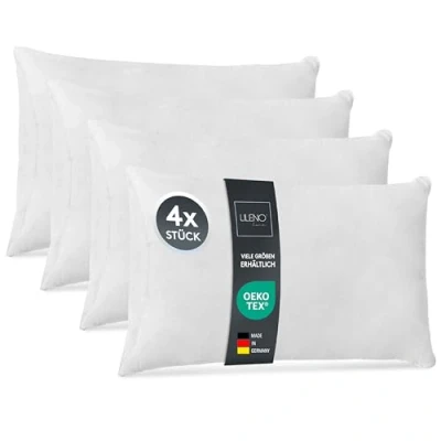 Imagen de LILENO HOME Lote de 4 Relleno Cojín 40x60 cm Interior Lavable a 40C Apto para Personas Alérgicas poliéster Inlet sofá Cóctel y Almohada