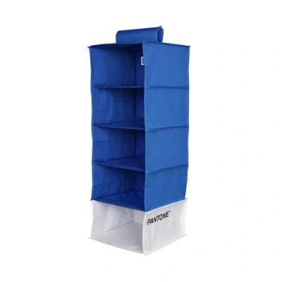Imagen de PANTONE™ organizador de armario para colgar 5 compartimentos ropa y accesorios, vertical plegable, divisores interior, almacenamiento ropa, 84 x 30 cm,