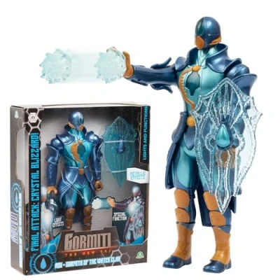 Imagen de Giochi Preziosi Gormiti, Figura articulada de 27 cm, Gormiti con Ataque Luminoso, Modelo Agua AQU, para niños a Partir 4 años, GRV071, Multicolor