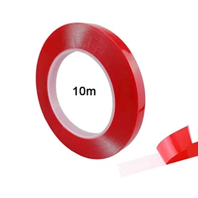 Imagen de FULARR® 10M X 10MM Premium Transparente Acrílica Espuma Montaje Cinta, Ultra Fuerte Doble Cara Adhesiva Cinta Rollo, Impermeable &amp; Resistente Calor, para Interiores y Exteriores (Espesor 0.5mm)
