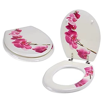 Imagen de MSV Tapa WC MDF LANYU, Acero Inoxidable, Multicolor, 42.5x36.5x1.7 cm