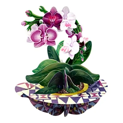 Imagen de SANTORO Pirueta, Tarjeta De Felicitación Emergente 3D Orquídea Regalo Cumpleaños Para Ella, Mamá, Hija, Esposa Pensando En Ti Flores El Día La Madre