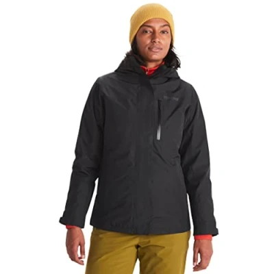 Imagen de Marmot Mujer Wm&#039;s Ramble Component Jacket, Chaqueta impermeable cálida, chubasquero ligero 3 en 1 con capucha, cortavientos y transpirable, Black, XS