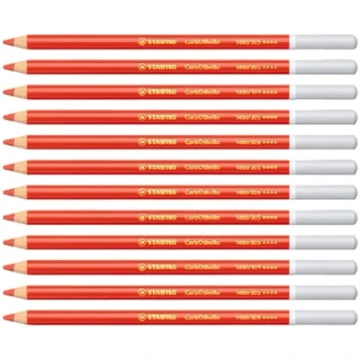 Imagen de Lápiz de Color tiza pastel STABILO CarbOthello Caja con 12 unidades rojo bermellón
