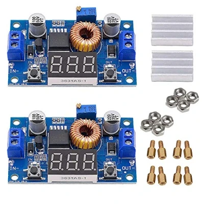 Imagen de 75W 5A DC Adjustable Step Down Buck Module with Voltmeter Copper Pillars (C6B3) /DC Power 4V 38V to 1.25V 36V con Pantalla LED (Paquete de 2)