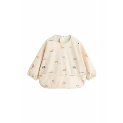 Imagen de Next Weaning AND Feeding Sleeved Babero para niños, Talla: 1 2a, Neutral mini jungle