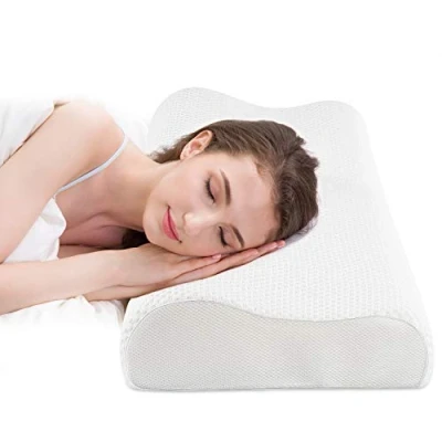 Imagen de Fityou Almohada Viscoelastica, Cervical Antiacaros con 3D Malla, Ortopedica Diseño Ergonómico Terapéutico Reduce Dolores Cervicales, Funda de Bambú Extraíble y Lavable