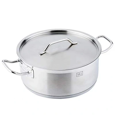 Imagen de BOJ Olla con tapa PREMIUM en Acero Inoxidable máxima calidad 18/10, todo tipo de fuegos (Ø 24 x 12 cms)