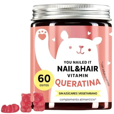 Imagen de Bears with Benefits Ositos de goma con queratina para un cabello sano Uñas vitamina C, E, selenio, zinc, cobre y biotina 400 mg 60 piezas