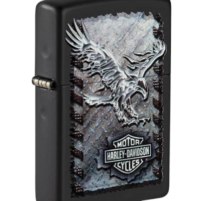 Imagen de Zippo Harley Davidson® Iron Eagle Color Image, Black Matte Mechero a Prueba de Viento, Recargable, en una Caja Regalo