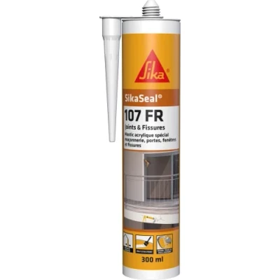 Imagen de Masilla acrílica especial para Fachada sikaseal, 107 juntas y fisuras (Sikacryl Pro) 300 ml, blanco, 525637
