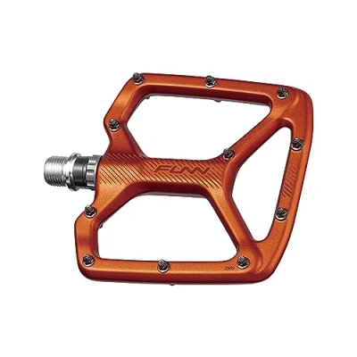 Imagen de Funn Python Pedales Planos de Bicicleta Plataforma Ancha para BMX/MTB Montaña, Eje CrMo 9/16 Pulgadas (Naranja)