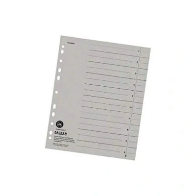 Imagen de FALKEN Separadores de cartón reciclaje, color gris A4 100er Pack