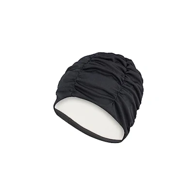 Imagen de Fashy Women&#039;s Fabric Gorra de natación (poliéster), Color Negro