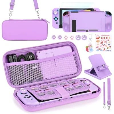 Imagen de Younik Paquete de Accesorios para Switch, 17 en 1 Kit Incluye Funda Transporte Soporte Ajustable, Protectora la Consola Switch y J con