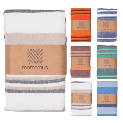Imagen de MOMOMUS Fina Manta para Pícnics en la Playa XXL, con Flecos, Sin Arena Alfombra/Esterilla/Manta de Grande o Alfombra Antiarena Beige, 210x240 cm