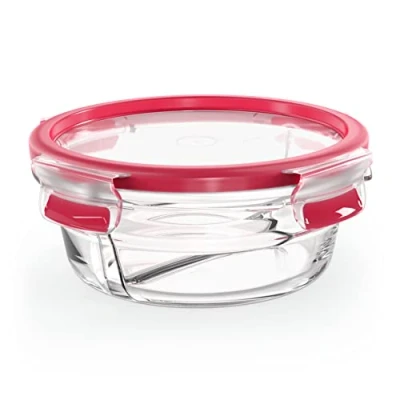 Imagen de Emsa Clip&amp;Close Hermético de Cristal redondo polipropileno, higiénico, no retiene olores ni sabores 100% libre BPA, apto para congelador y microondas, lavavajillas