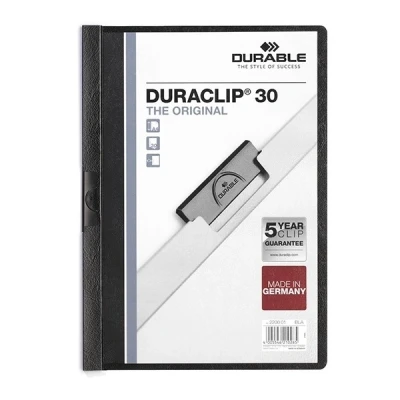 Imagen de Durable 220001 Carpeta Duraclip dossier pinza lateral (para 1 30 hojas A4), 25 piezas, negro