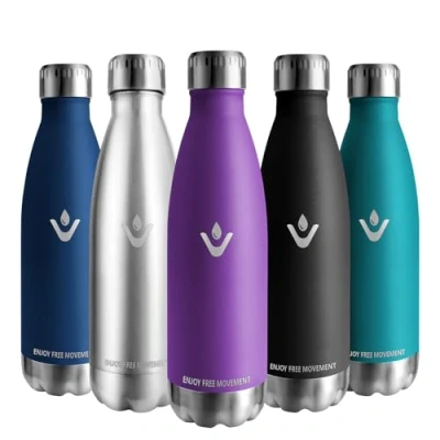 Imagen de Vikaster Botella de agua, 500ml agua acero inoxidable, Mantener 12H Caliente/24 Frío, Termo Sin BPA, termica Niños, Adultos, Deporte, Oficina, Exteriores