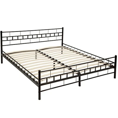 Imagen de TecTake Cama de Metal Estructura con somier Varios Modelos (180x200cm, Negro)