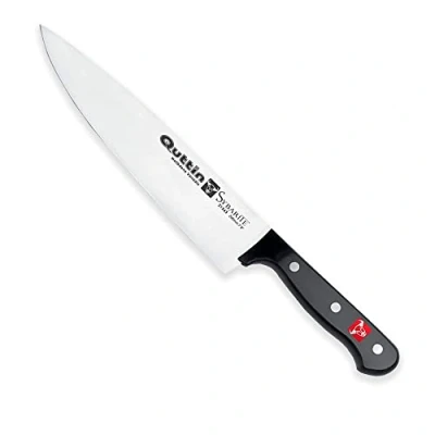 Imagen de Quttin Cuchillo Cocinero Profesional, Hoja Afilada Remaches Acero Inoxidable, Molibdeno Vanadio, Mango POM Resina Acetalica. Sybarite Negro, 20 cm