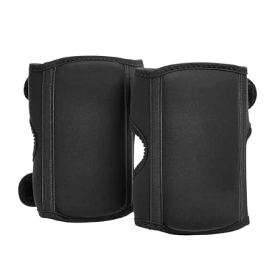 Imagen de Amazon Basics Cómodas rodilleras para trabajar con protección ajustable, 21,6 cm, talla única, 1 par, 2 unidades, negro (anteriormente marca AmazonCommercial)
