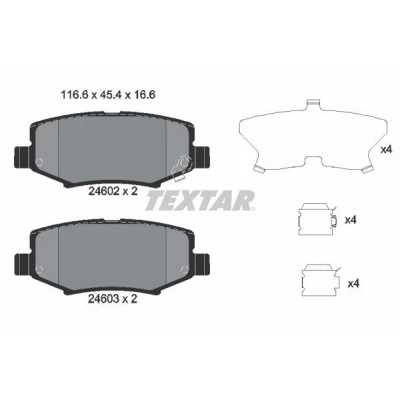 Imagen de TEXTAR 2460201 Juego de pastillas freno con avisador acústico desgaste accesorios JEEP: Compass, Wrangler 3, IV, DODGE: Nitro SUV