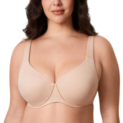 Imagen de AISILIN Sujetador Minimiseur Talla Grande con Aros Sin Relleno Completa Mujer Beige 90E