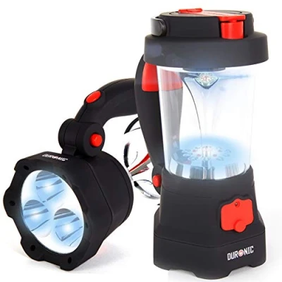 Imagen de Duronic Hurricane linterna con dinamo y USB, 10 LED, señal de emergencia, color rojo intermitente, 3 ideal para camping, senderismo, jardín, bricolaje