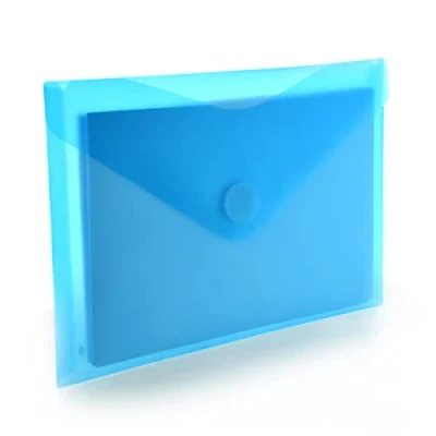 Imagen de Pack 10 Ud. Carpeta Sobre Cierre de Velcro Tamaño A5/Cuartilla REF 90426 Azul Colores Classic translucidos con acabado Soft Touch by Office Box. (Azul)