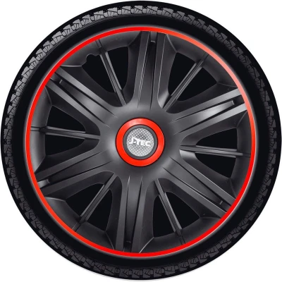 Imagen de J TEC Maximus J15526 Tapacubos 15in negro/rojo