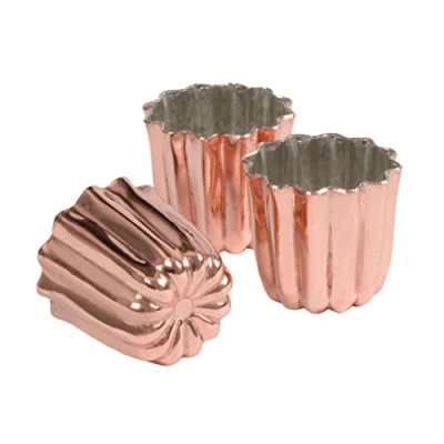 Imagen de Pâtisse 719197 Set DE 3 MOLDES para CANELES BORDELAIS Cobre 17,5 x 6 cm